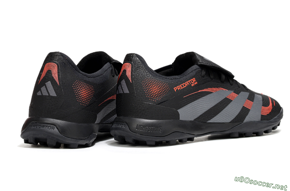 Men's Adidas Predator Elite Foldover Tongue TF Football Shoes - Black/Grey/Red 6