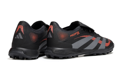 Men's Adidas Predator Elite Foldover Tongue TF Football Shoes - Black/Grey/Red