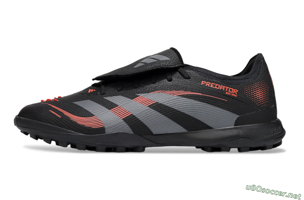 Men's Adidas Predator Elite Foldover Tongue TF Football Shoes - Black/Grey/Red 0