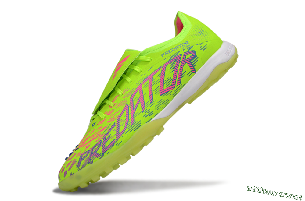 Men's Adidas Predator Elite Foldover Tongue TF Football Shoes - Yellow/Pink/White 5