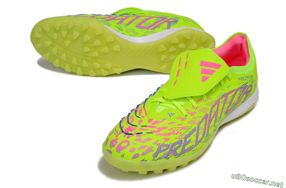 Men's Adidas Predator Elite Foldover Tongue TF Football Shoes - Yellow/Pink/White 3