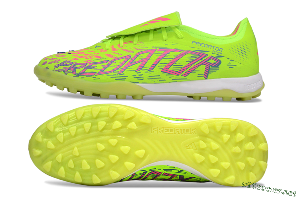Men's Adidas Predator Elite Foldover Tongue TF Football Shoes - Yellow/Pink/White 1