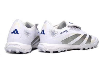 Men's Adidas Predator Elite Foldover Tongue TF Football Shoes - White/Silver/Blue