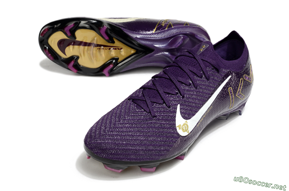 Unisex Nike Air Zoom Mercurial Vapor 16 Elite FG Football Boots - Purple/White/Gold 3