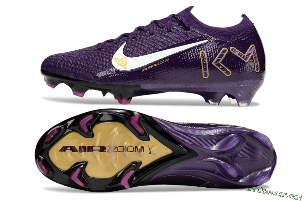 Unisex Nike Air Zoom Mercurial Vapor 16 Elite FG Football Boots - Purple/White/Gold 1