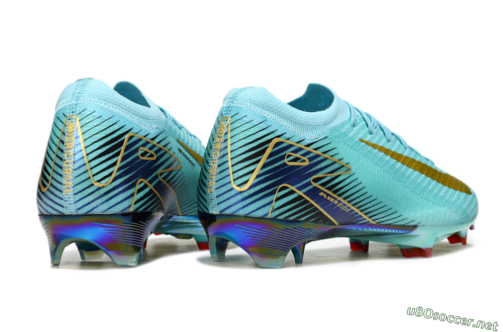 Unisex Nike Air Zoom Mercurial Vapor 16 Elite FG Football Boots - Jade/Gold/Blue 6