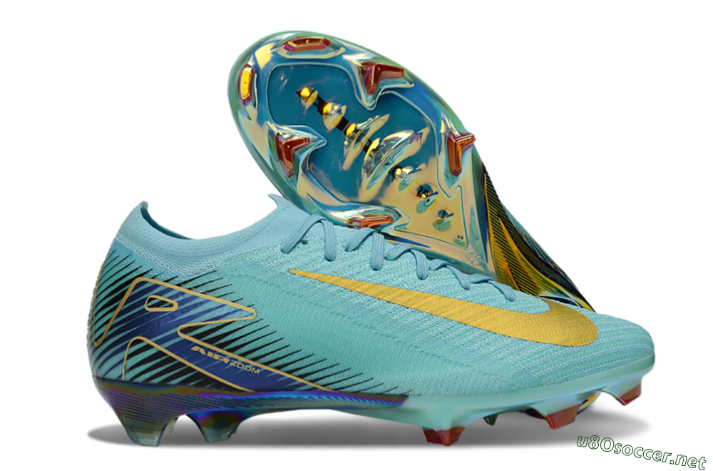 Unisex Nike Air Zoom Mercurial Vapor 16 Elite FG Football Boots - Jade/Gold/Blue 2