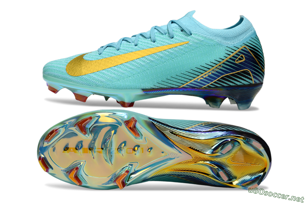Unisex Nike Air Zoom Mercurial Vapor 16 Elite FG Football Boots - Jade/Gold/Blue 1