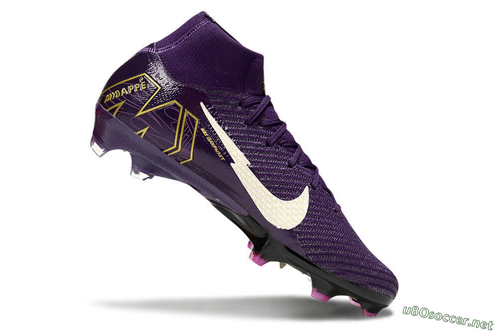 Unisex Nike Air Zoom Mercurial Superfly 10 Elite FG Football Boots - Purple/White/Gold 4