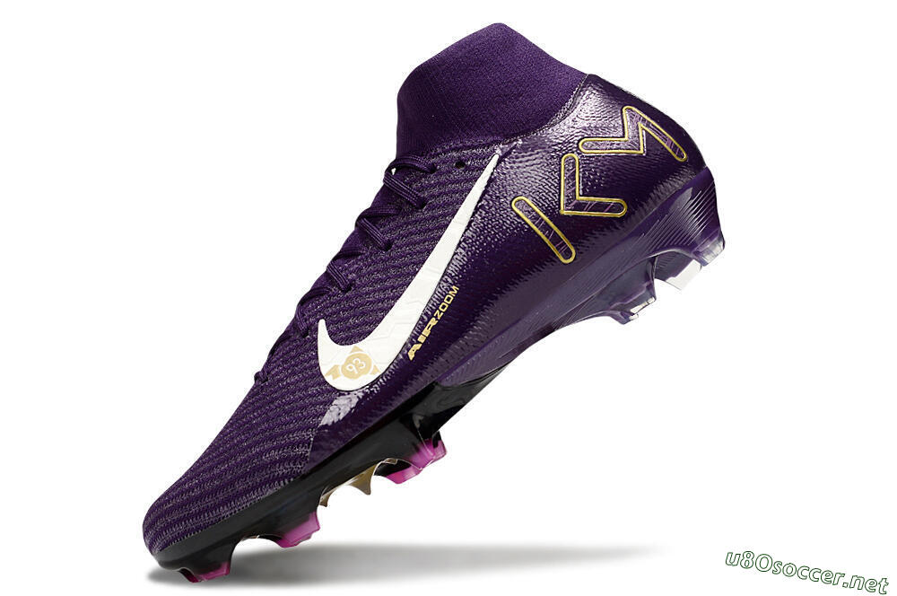 Unisex Nike Air Zoom Mercurial Superfly 10 Elite FG Football Boots - Purple/White/Gold 5