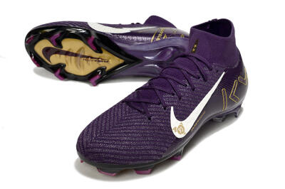 Unisex Nike Air Zoom Mercurial Superfly 10 Elite FG Football Boots - Purple/White/Gold