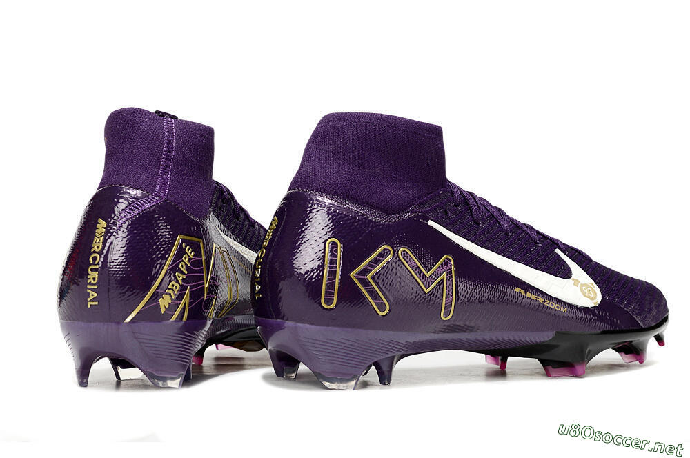 Unisex Nike Air Zoom Mercurial Superfly 10 Elite FG Football Boots - Purple/White/Gold 6