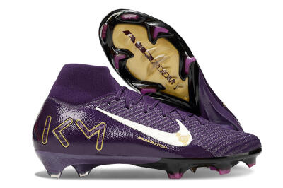 Unisex Nike Air Zoom Mercurial Superfly 10 Elite FG Football Boots - Purple/White/Gold