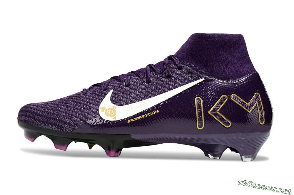 Unisex Nike Air Zoom Mercurial Superfly 10 Elite FG Football Boots - Purple/White/Gold 0