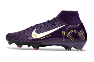 Unisex Nike Air Zoom Mercurial Superfly 10 Elite FG Football Boots - Purple/White/Gold