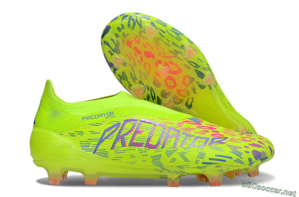 Men's Adidas Predator 25 Elite Laceless FG Football Boots - Yellow/Pink/White 2