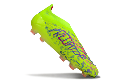Men's Adidas Predator 25 Elite Laceless FG Football Boots - Yellow/Pink/White