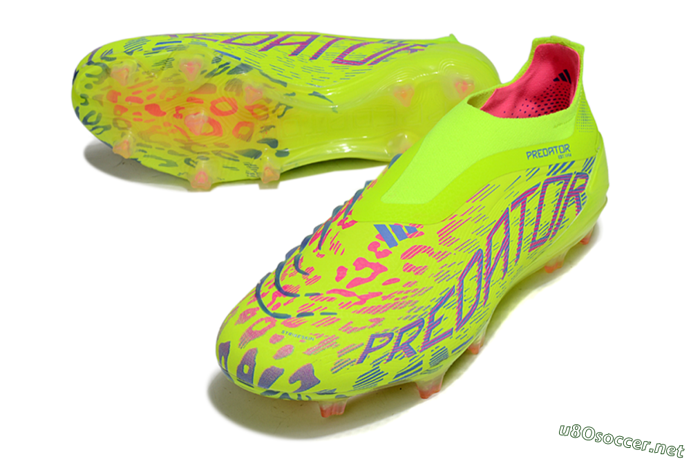 Men's Adidas Predator 25 Elite Laceless FG Football Boots - Yellow/Pink/White 3