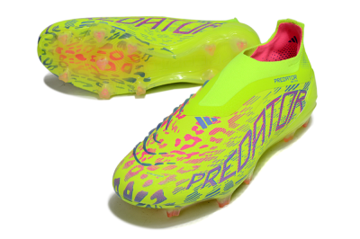 Men's Adidas Predator 25 Elite Laceless FG Football Boots - Yellow/Pink/White