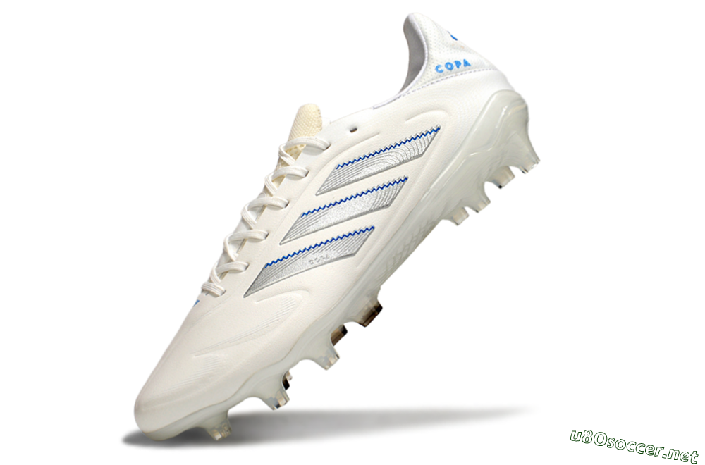 Men's Adidas Copa Pure 3 Elite FG Football Boots - White/Silver/Blue 5