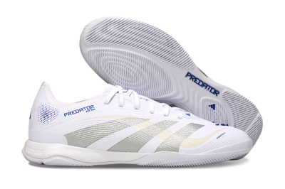Men's Adidas Predator 25 Elite IC Football Shoes - White/Silver/Blue