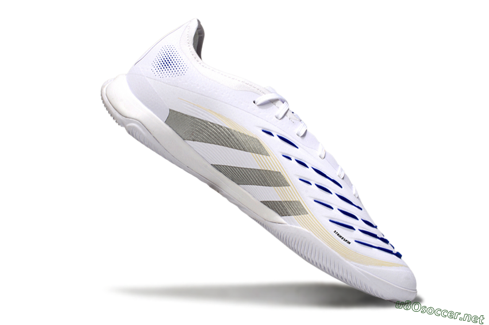 Men's Adidas Predator 25 Elite IC Football Shoes - White/Silver/Blue 4