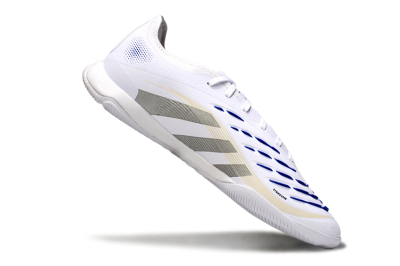 Men's Adidas Predator 25 Elite IC Football Shoes - White/Silver/Blue