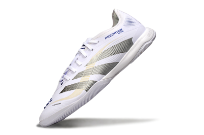 Men's Adidas Predator 25 Elite IC Football Shoes - White/Silver/Blue