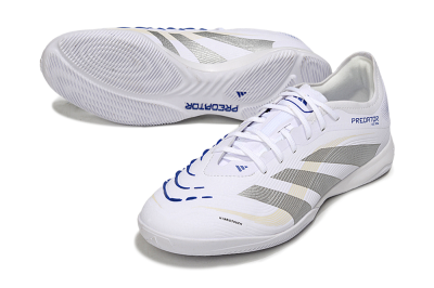 Men's Adidas Predator 25 Elite IC Football Shoes - White/Silver/Blue