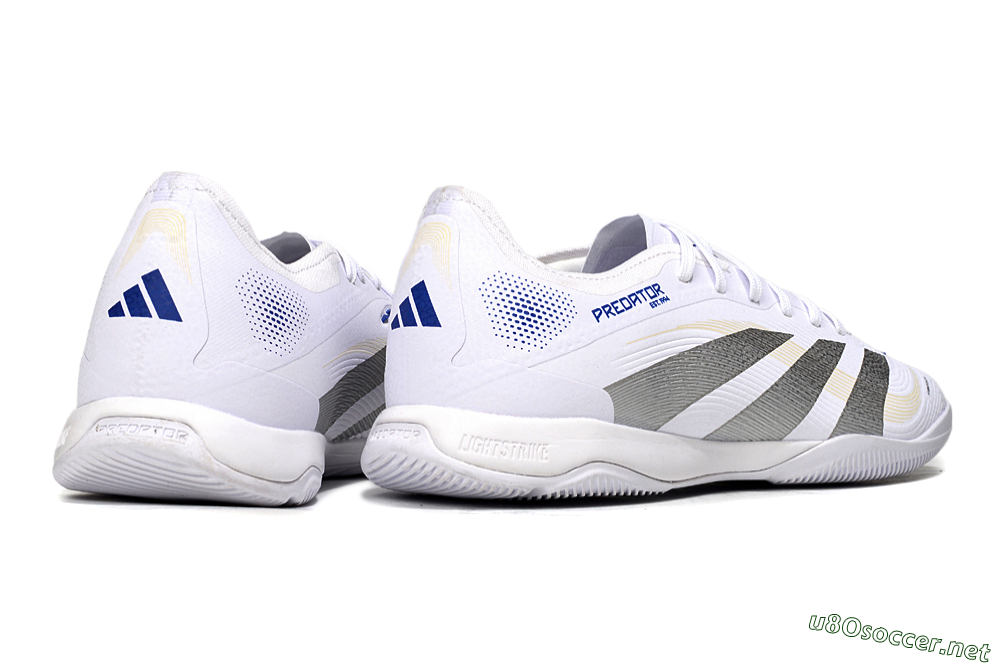 Men's Adidas Predator 25 Elite IC Football Shoes - White/Silver/Blue 6
