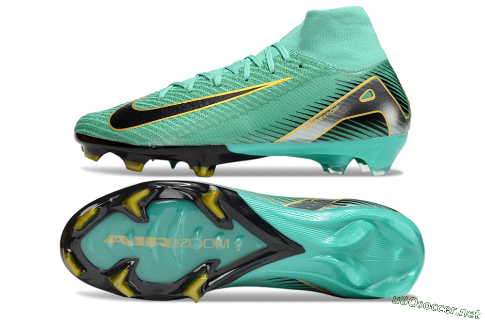 Men's Nike Air Zoom Mercurial Superfly 10 Elite FG Football Boots - Jade/Black/Silver/Gold 1