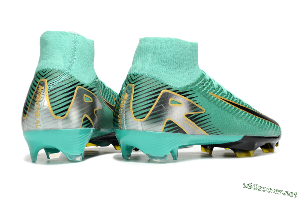 Men's Nike Air Zoom Mercurial Superfly 10 Elite FG Football Boots - Jade/Black/Silver/Gold 6