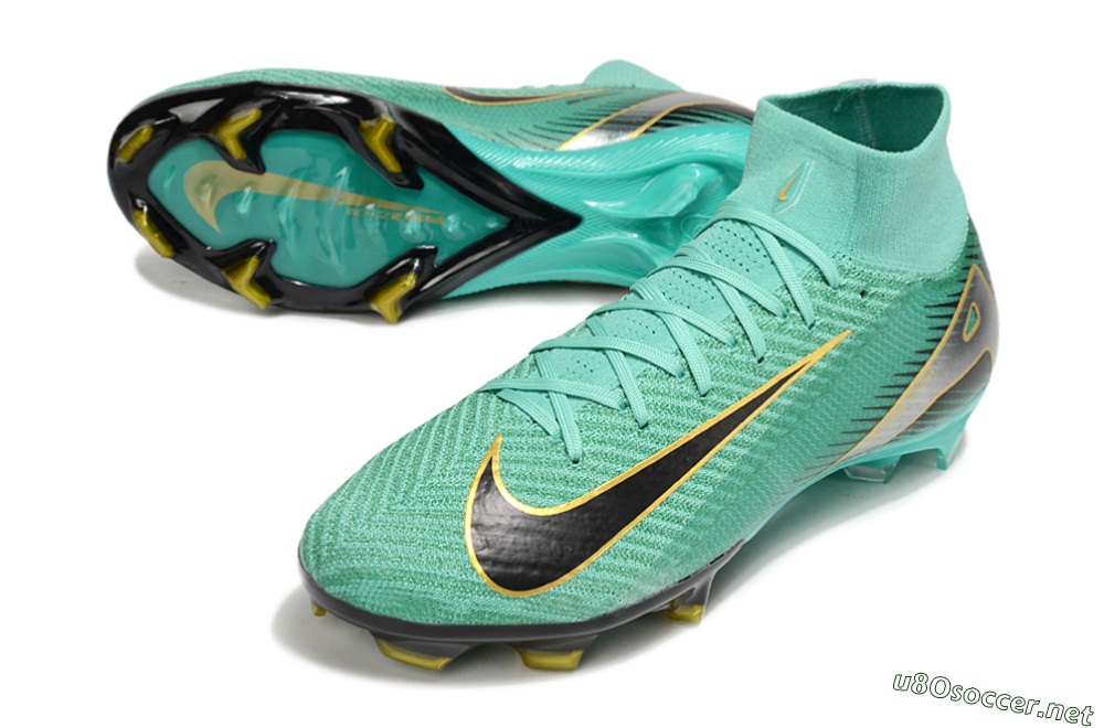 Men's Nike Air Zoom Mercurial Superfly 10 Elite FG Football Boots - Jade/Black/Silver/Gold 3