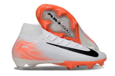 Men's Nike Air Zoom Mercurial Superfly 10 Elite FG Football Boots - White/Black/Orange