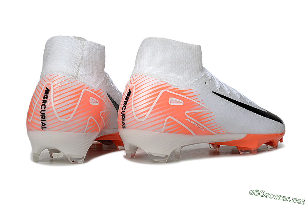 Men's Nike Air Zoom Mercurial Superfly 10 Elite FG Football Boots - White/Black/Orange 6
