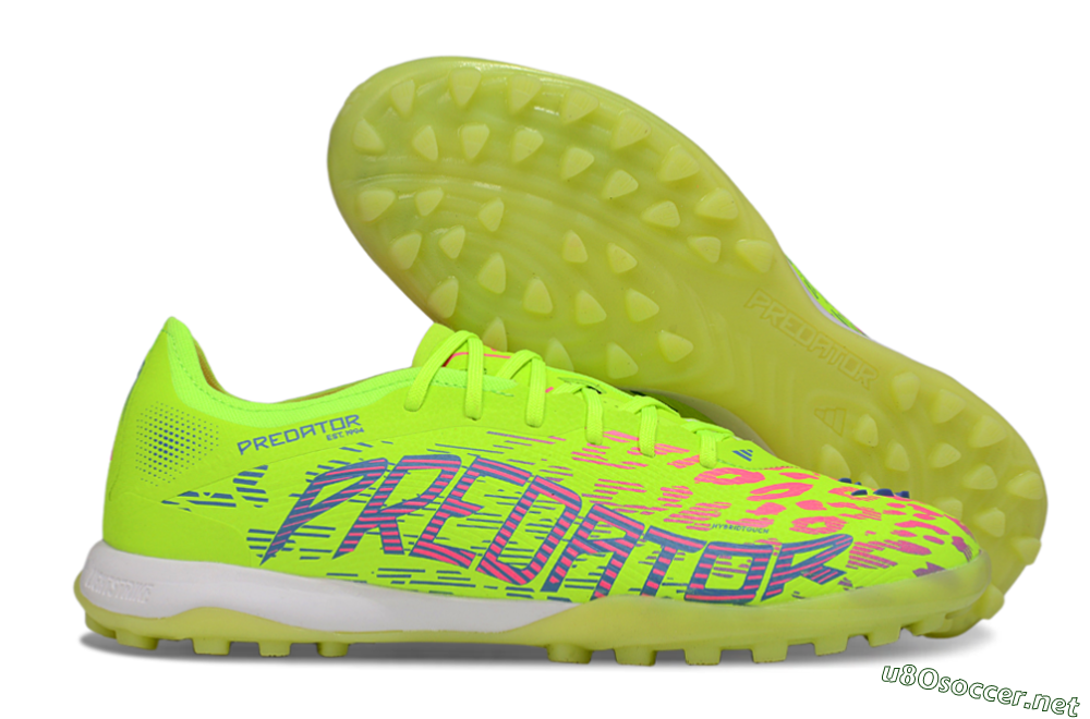 Men's Adidas Predator 25 Elite TF Football Shoes - Yellow/Pink/White 2