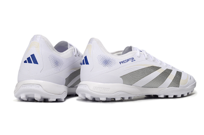 Men's Adidas Predator 25 Elite TF Football Shoes - White/Silver/Blue