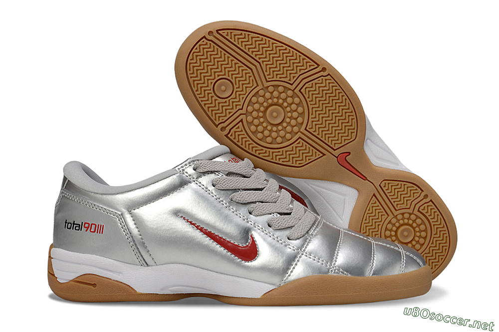 Men's Nike Total 90 II IC Football Shoes - Silver/Red/White 2