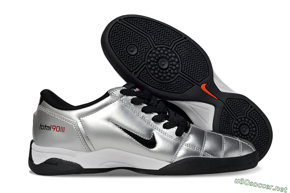 Men's Nike Total 90 II IC Football Shoes - Silver/Black/White 2
