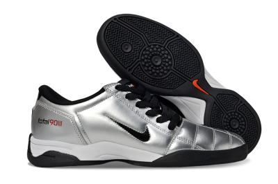Men's Nike Total 90 II IC Football Shoes - Silver/Black/White