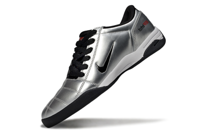 Men's Nike Total 90 II IC Football Shoes - Silver/Black/White