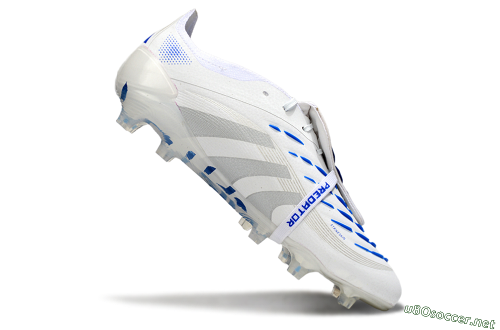 Men's Adidas Predator Elite Foldover Tongue FG Football Boots - White/Silver/Blue 4