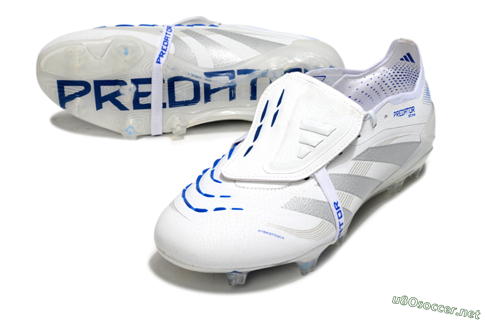 Men's Adidas Predator Elite Foldover Tongue FG Football Boots - White/Silver/Blue 3