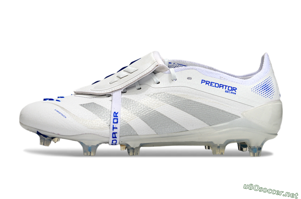 Men's Adidas Predator Elite Foldover Tongue FG Football Boots - White/Silver/Blue 0