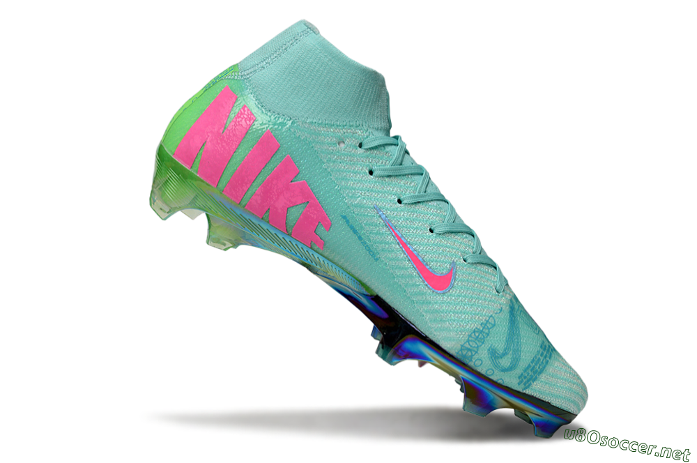Unisex Nike Air Zoom Mercurial Superfly 10 Elite FG Football Boots - Jade/Pink/Gold 4