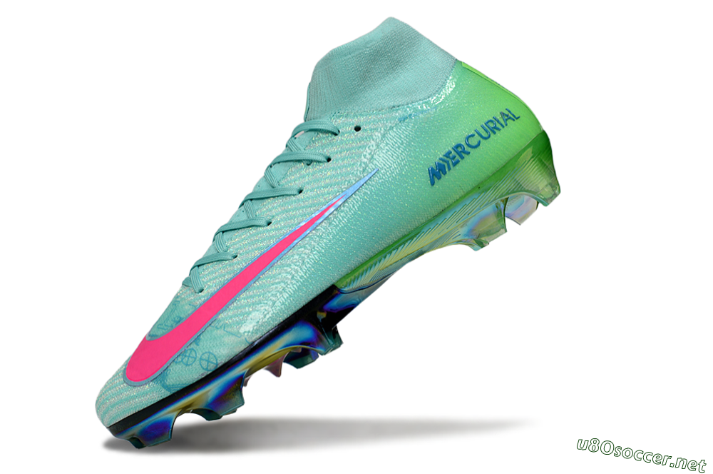Unisex Nike Air Zoom Mercurial Superfly 10 Elite FG Football Boots - Jade/Pink/Gold 5