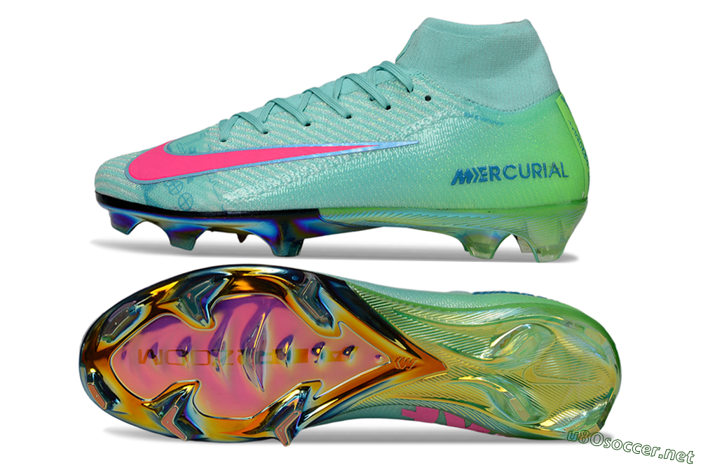 Unisex Nike Air Zoom Mercurial Superfly 10 Elite FG Football Boots - Jade/Pink/Gold 1