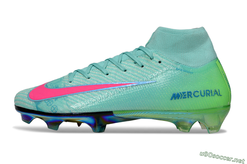 Unisex Nike Air Zoom Mercurial Superfly 10 Elite FG Football Boots - Jade/Pink/Gold 0