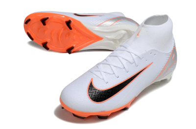 Men's Nike Air Zoom Mercurial Superfly 10 Academy FG Football Boots - White/Black/Orange/Silver