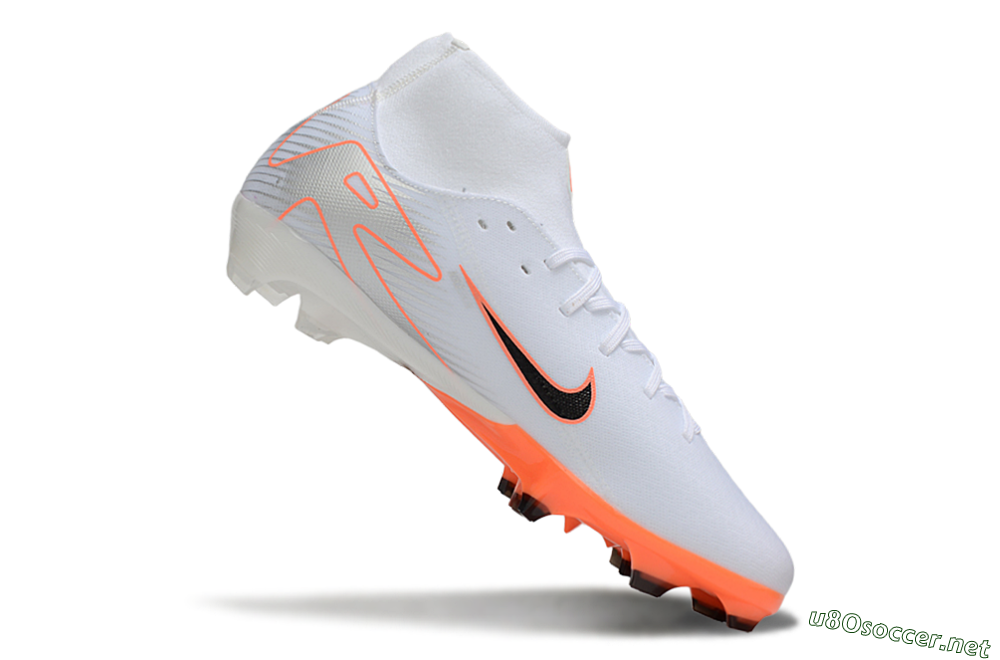 Men's Nike Air Zoom Mercurial Superfly 10 Academy FG Football Boots - White/Black/Orange/Silver 4